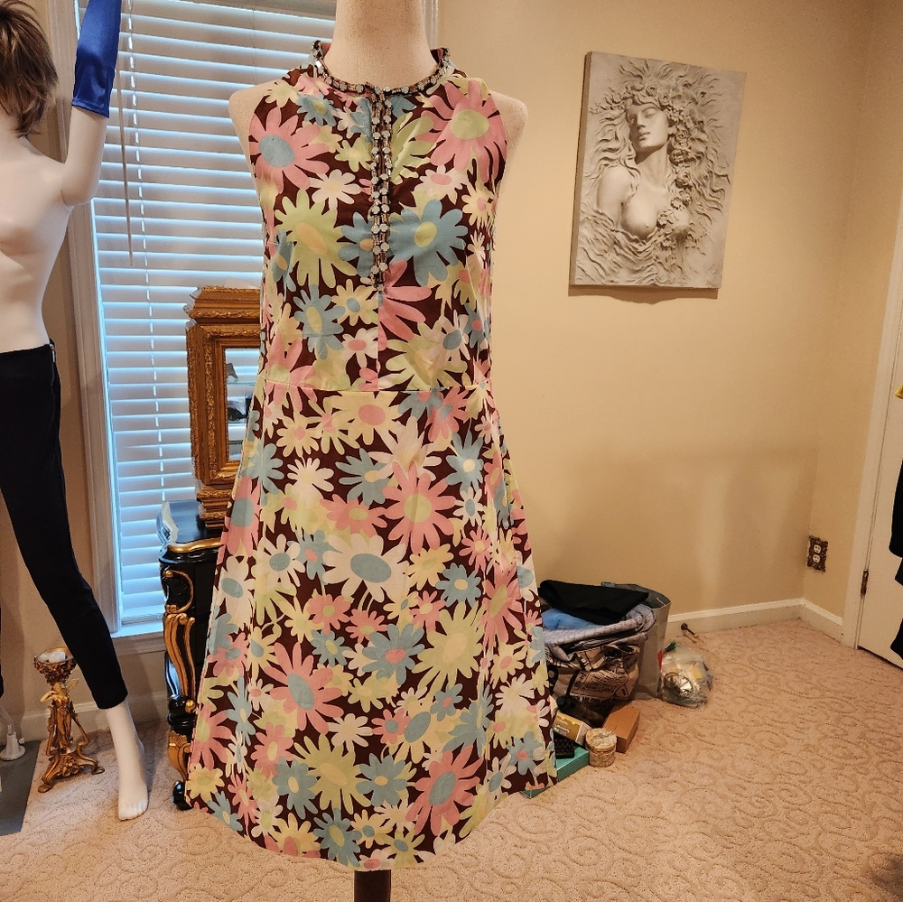 MARNI Floral Daisy Dress Sz Small Pink, Blue, Yellow,Green Spri g Summer